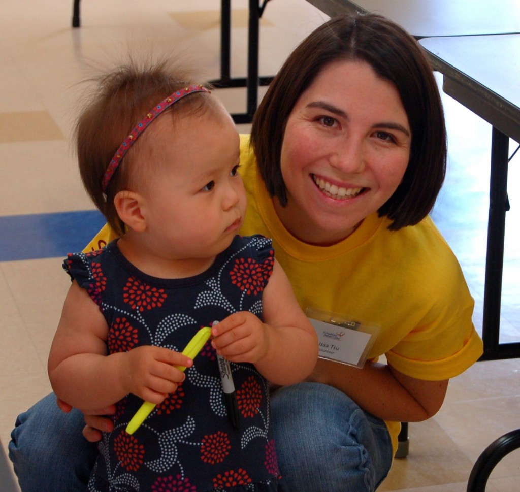 Lissa and Margot helped set up the holding area.