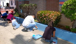 Walls, both high and low, were painted with fresh, bright colors.