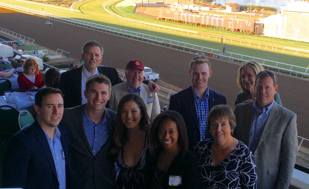 Front, l-r: Andrew Lutz ’13, Matthew Pare ‘13, Karlie Wong ’13, Jasmine Howard ‘11, Mary Farrell Berube ‘80 Rear, l-r: Greg Cortese JD’74, Bill McDonald ’68, Nick Mills JD’14, Patricia Hardy Nascenzi ‘80, Bob Nascenzi ‘78. Mike Ross '09 had joined us earlier.