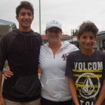Shereen Attisha, MD, '92, flanked by sons Alex (L) and Michael.